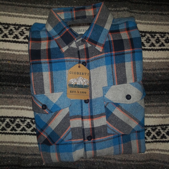 🆕Gioberti | Plaid Button Down Shirt Mens Medium - Picture 1 of 4